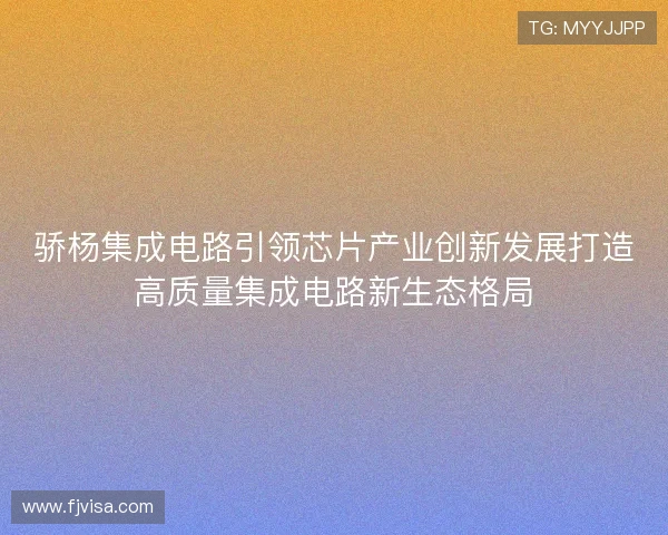 骄杨集成电路引领芯片产业创新发展打造高质量集成电路新生态格局 骄杨集成电路引领芯片产业创新发展打造高质量集成电路新生态格局